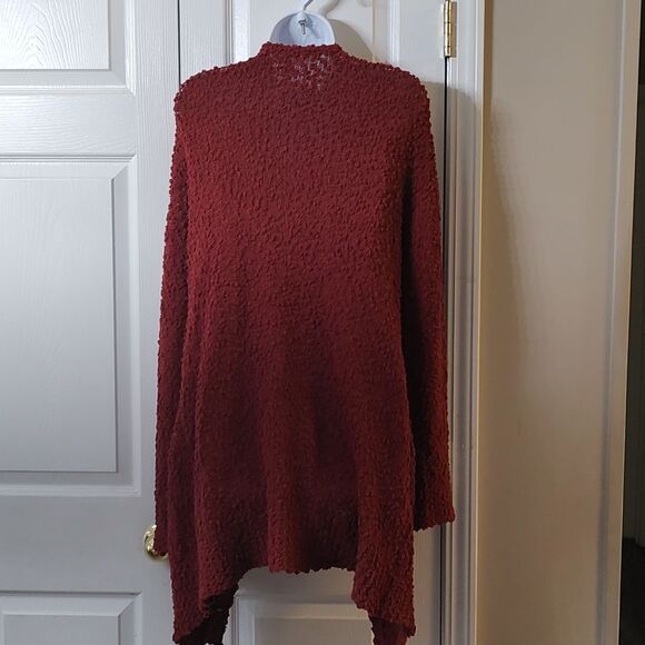 Zenana  Outfitters   rust color popcorn open front cardigan  Sz M NWOT - Picture 5 of 6